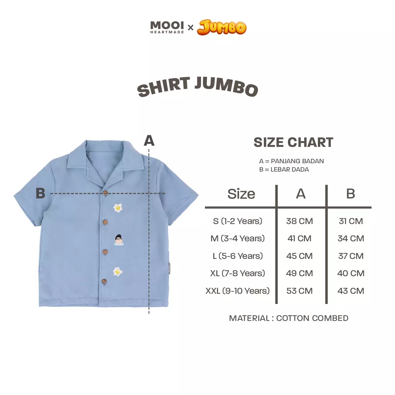 Mooi x Jumbo Shirt Kemeja Anak Laki - Laki - Sage Green