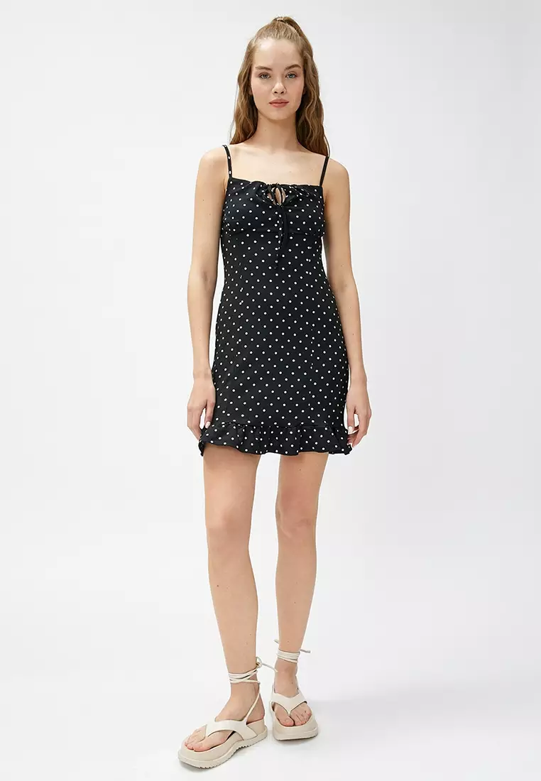 Polka Dot Mini Dress with Thin Straps