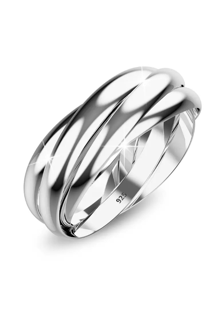 『TW RING SILVER』 Buy 925 Signature Solid 925 Sterling Silver Broad 5 in 1 Interlink