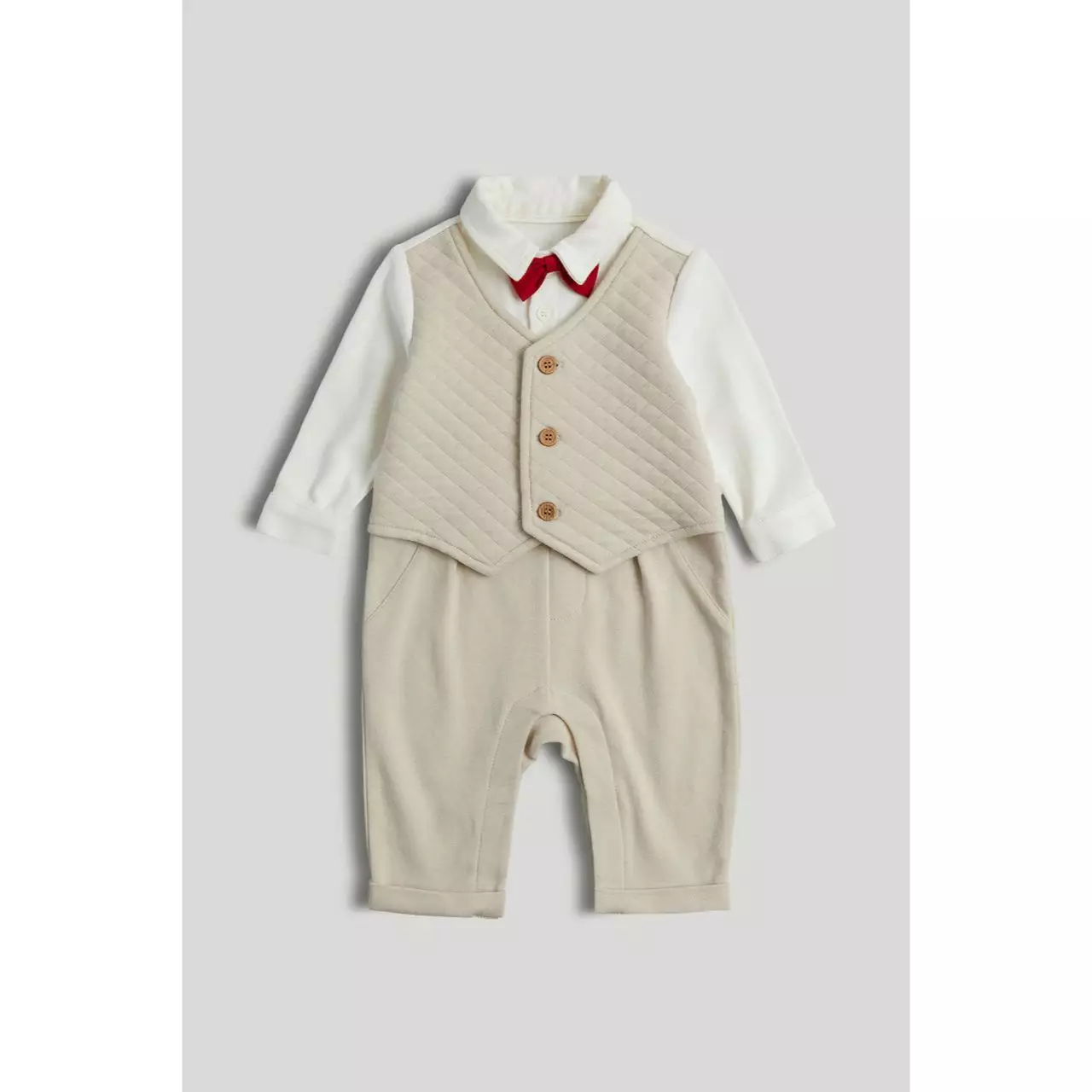 Mothercare Tan Occasion All-in-One - Set Terusan Bayi Laki-laki (Cokelat)