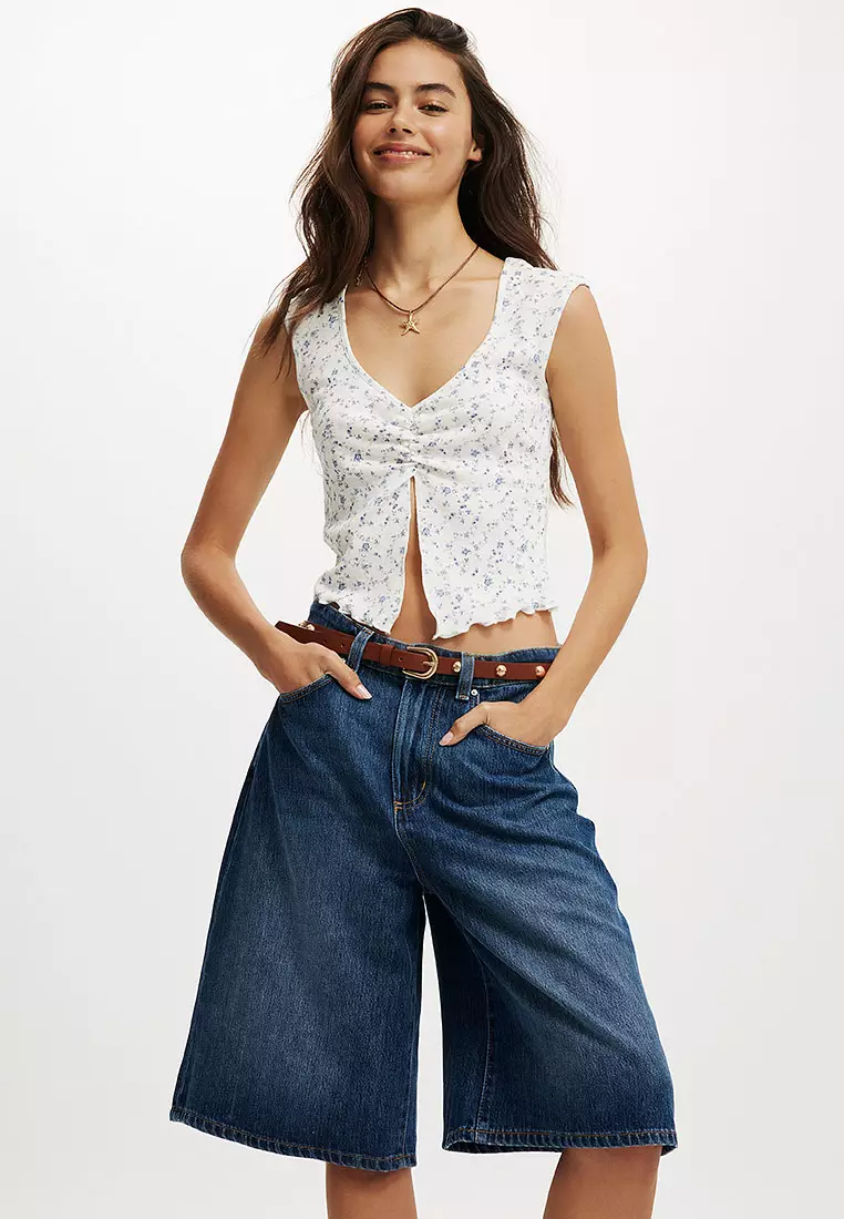 Lyocell Wide Denim Jorts