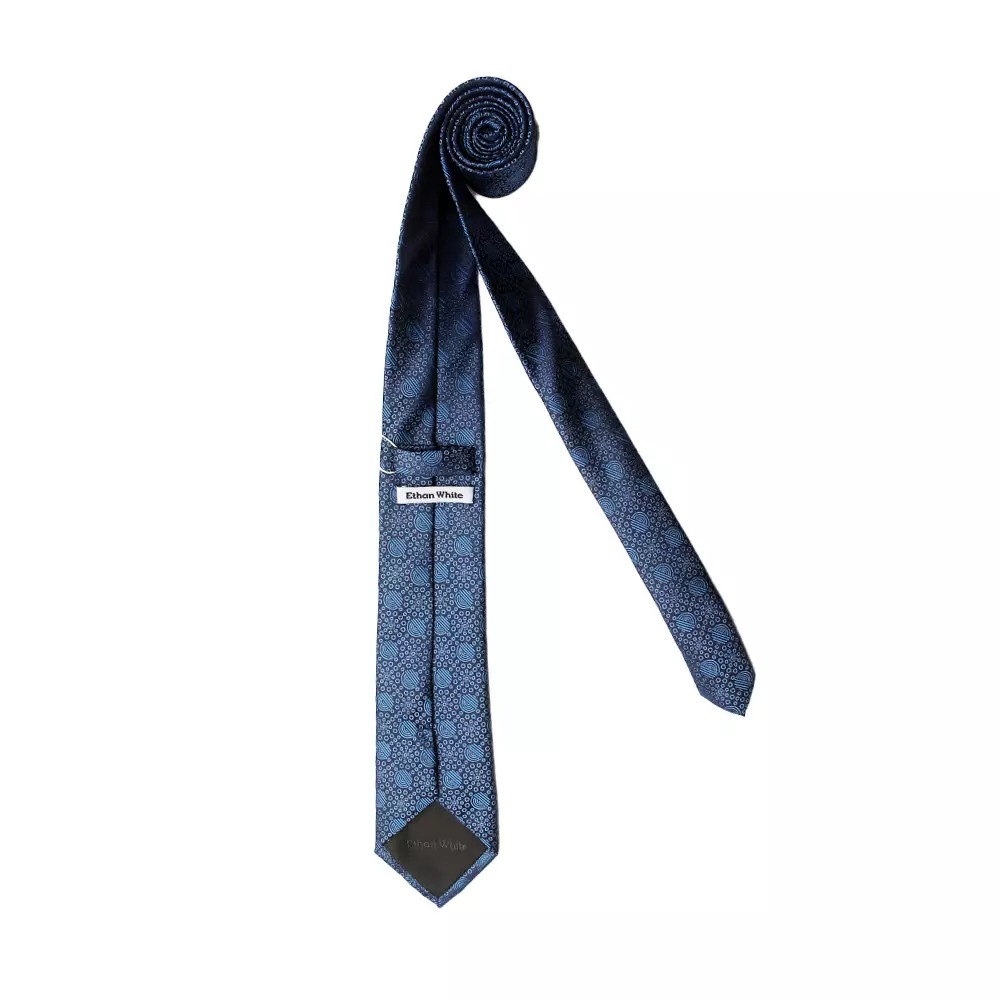 Dasi Ethan White Lunero Navy
