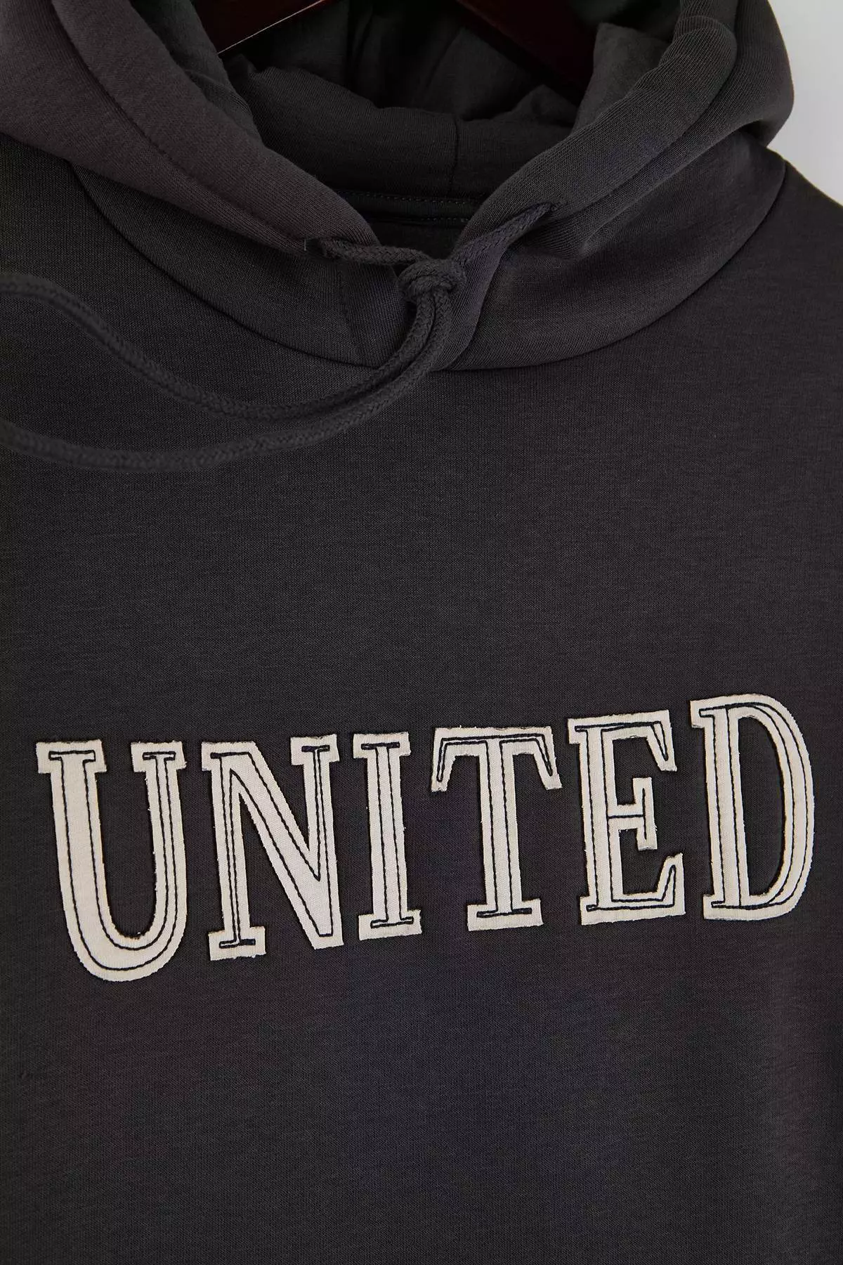 Anthracite Oversize/ Wide Cut Applique Embroidered Sweatshirt Tmnaw26Sw00056