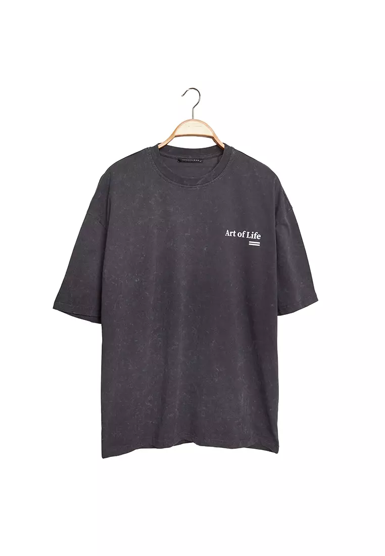 Faded-Effect Printed T-Shirt