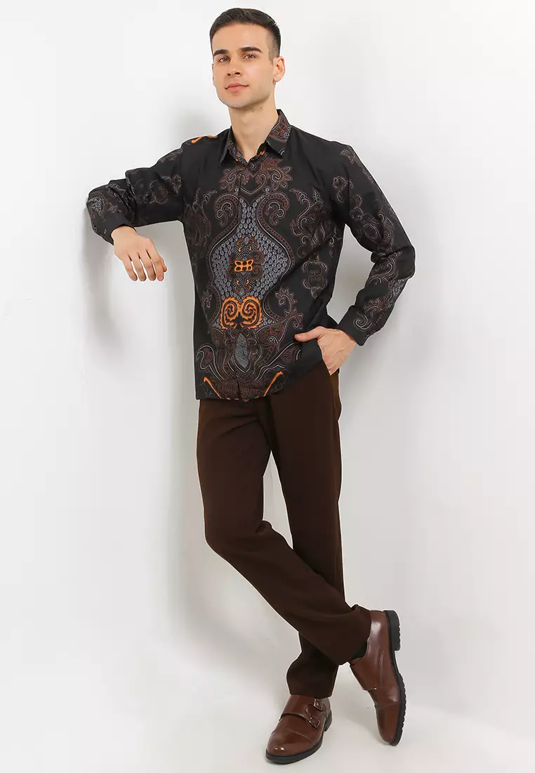 Abinawa Kemeja Batik Exclusive Premium Pria Casual Modern Lengan Panjang