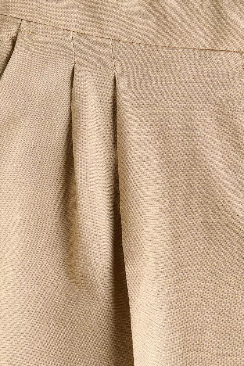 Linen-blend Bermuda shorts