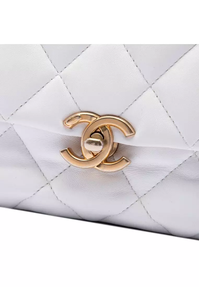 Pre-Loved Chanel Mini Quilted Lambskin Lacquered Chain Flap