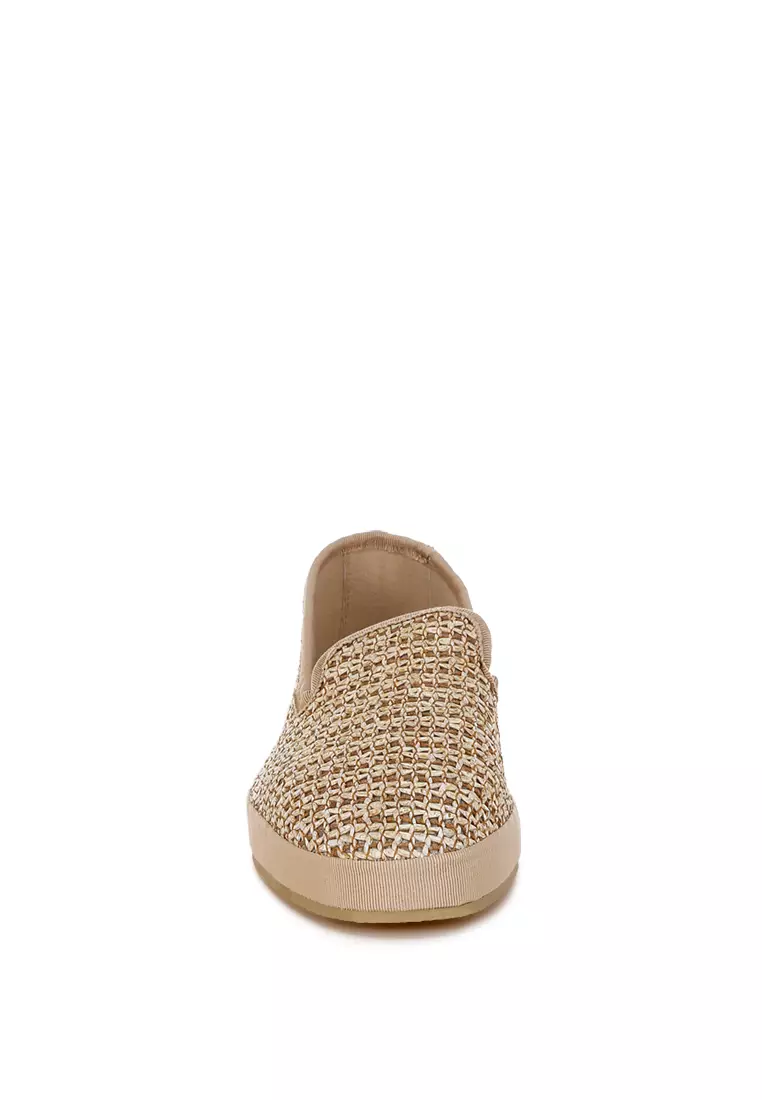 Round Toe Slip-On Sneakers In Brown