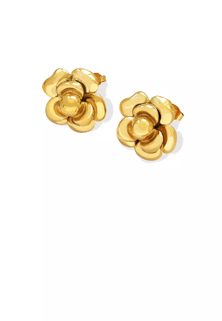 Buy Glamorousky Fashion Simple Plated Gold 316L Stainless Steel