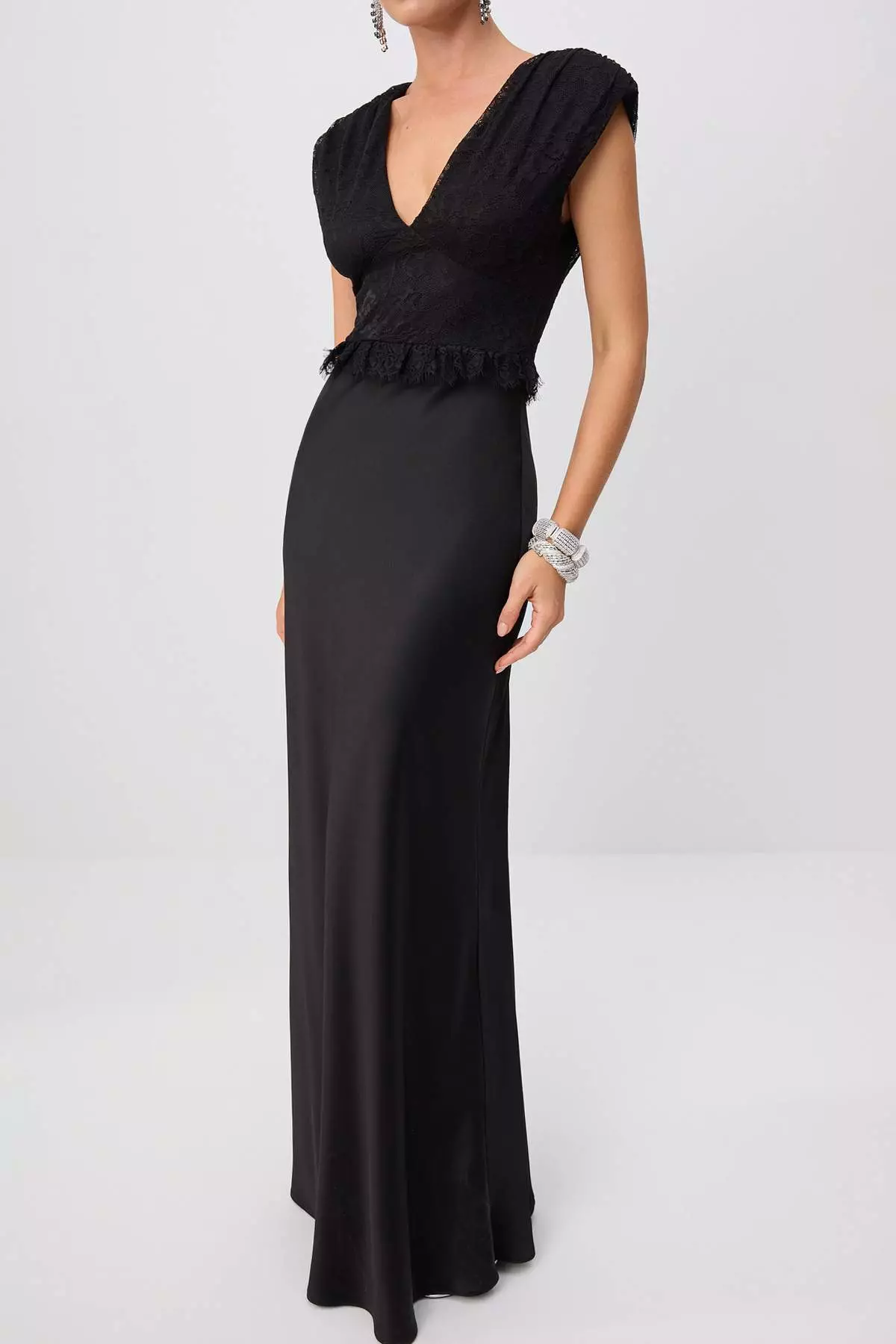 Black Shift/Straight Cut Maxi Evening & Graduation Dress Tprss26Ae00049
