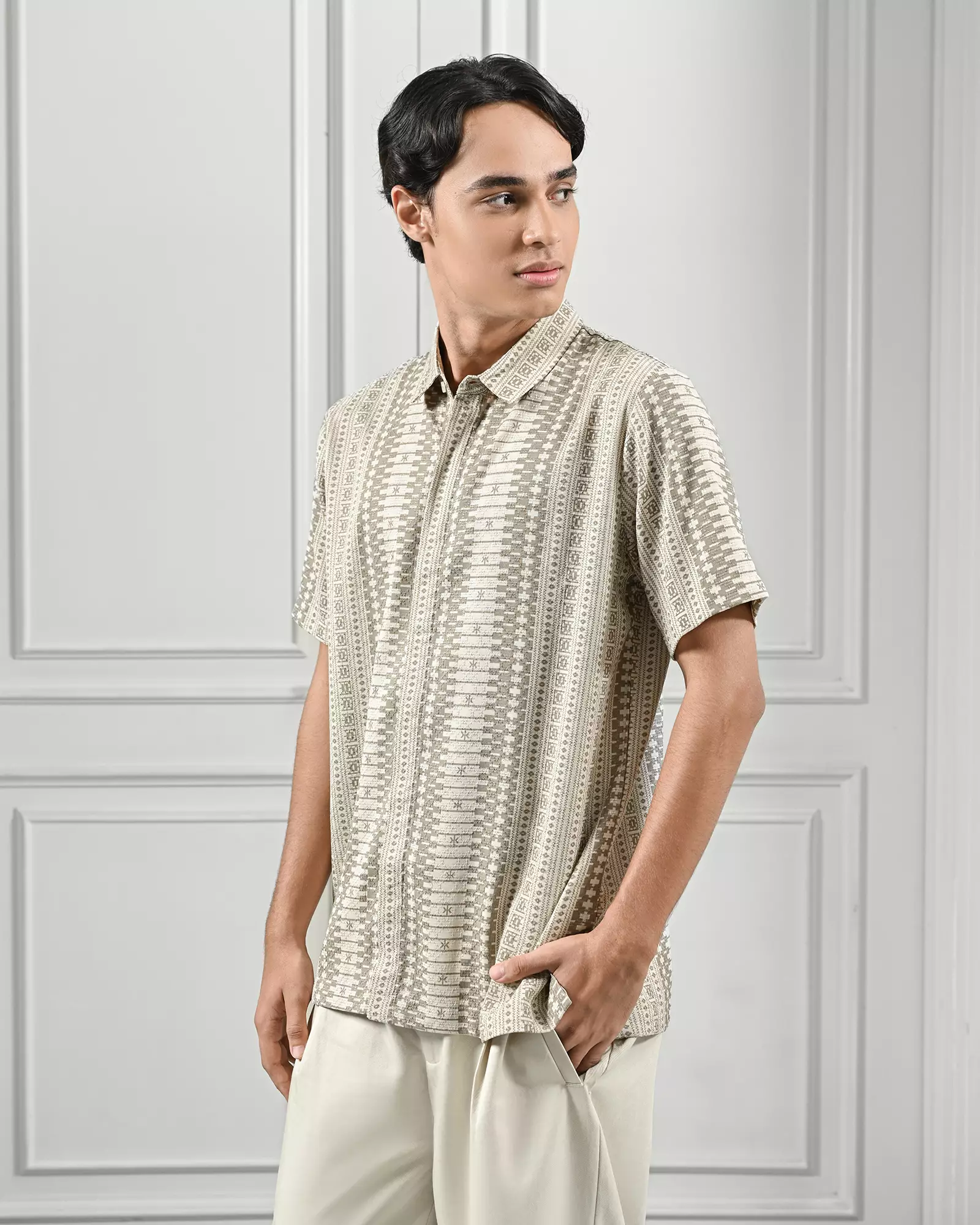 KASEP MADANA SHIRT / KEMEJA PRIA / BAJU LEBARAN - MOCCA