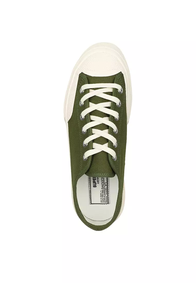 Artifact by Superga 2432 Collect Workwear Low Cut Cotton Canvas Green Off White