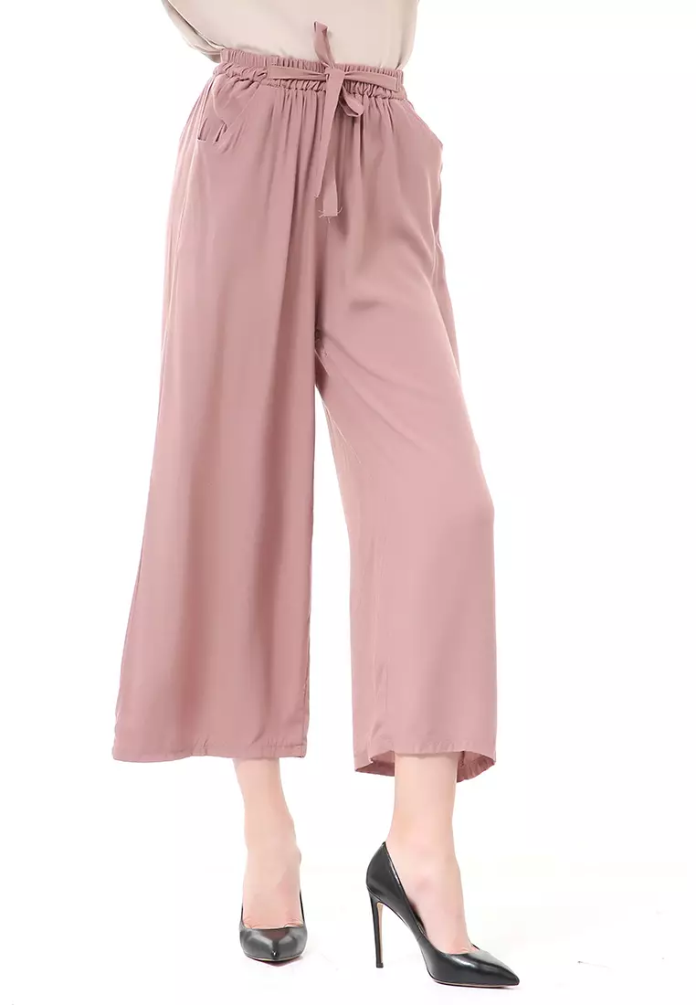 Stella Celana Panjang Casual Wanita Kulot Loose Pants Homewear Material Rayon ORIGINAL - Deep Milo