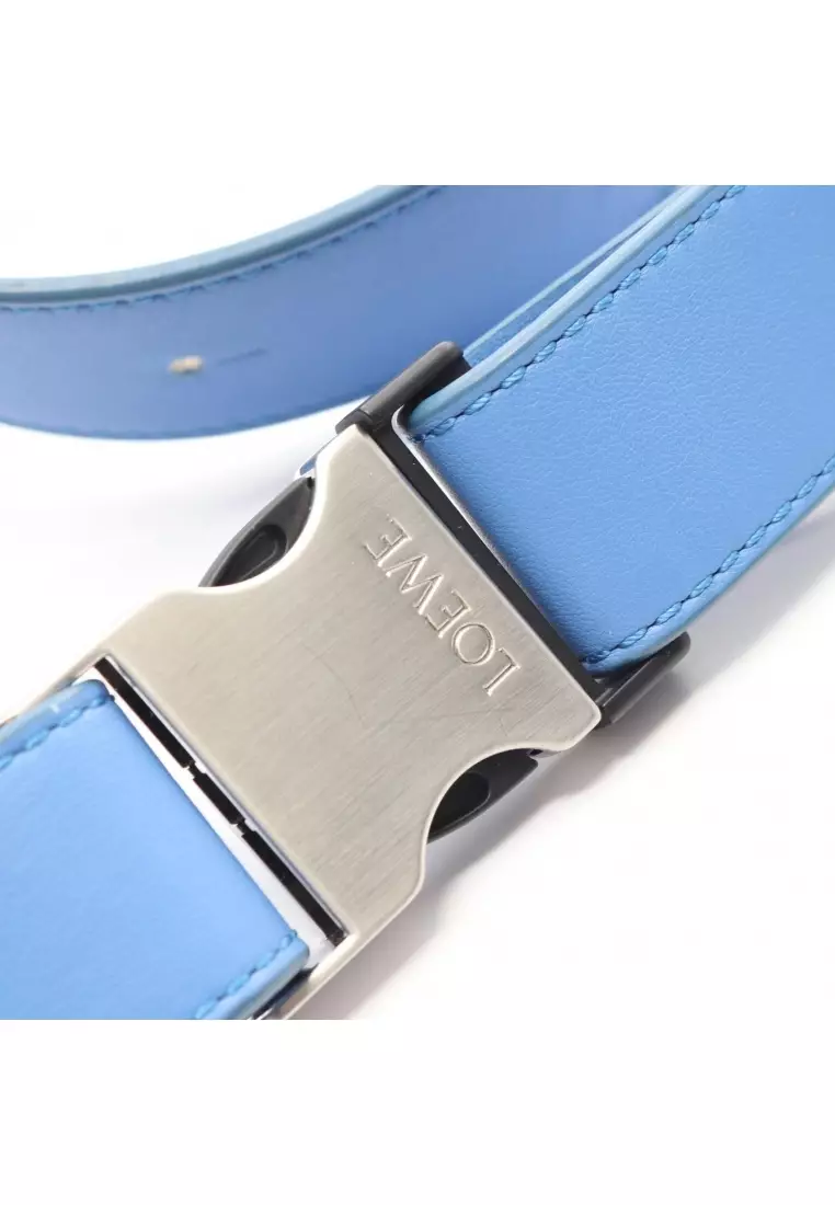 Pre-Loved LOEWE puzzle bum bag mini body bag leather blue