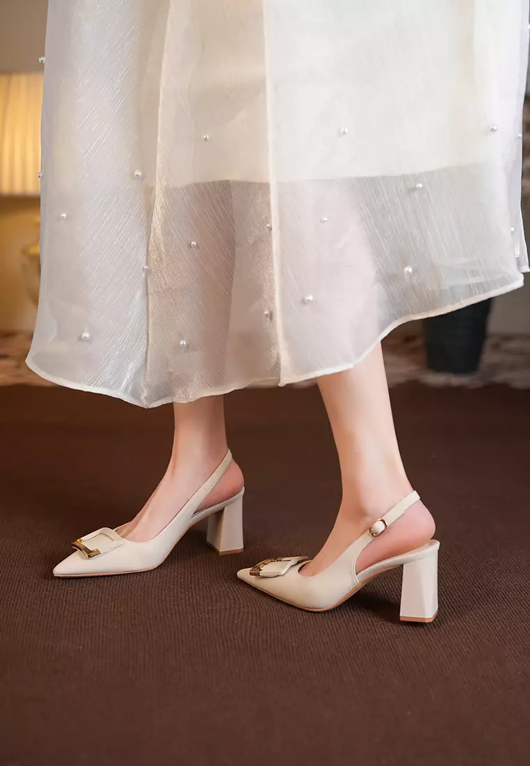 7CM Buckle Slingback Strap High Heel BY873-3120