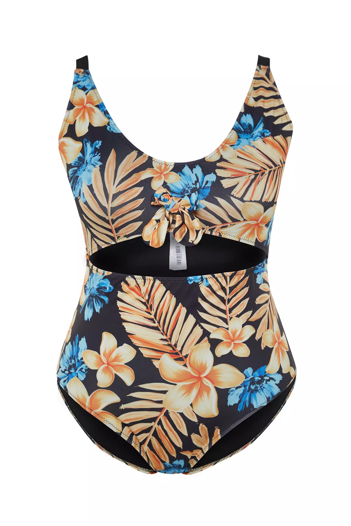 Blue Tropical Plus Size Swimsuit