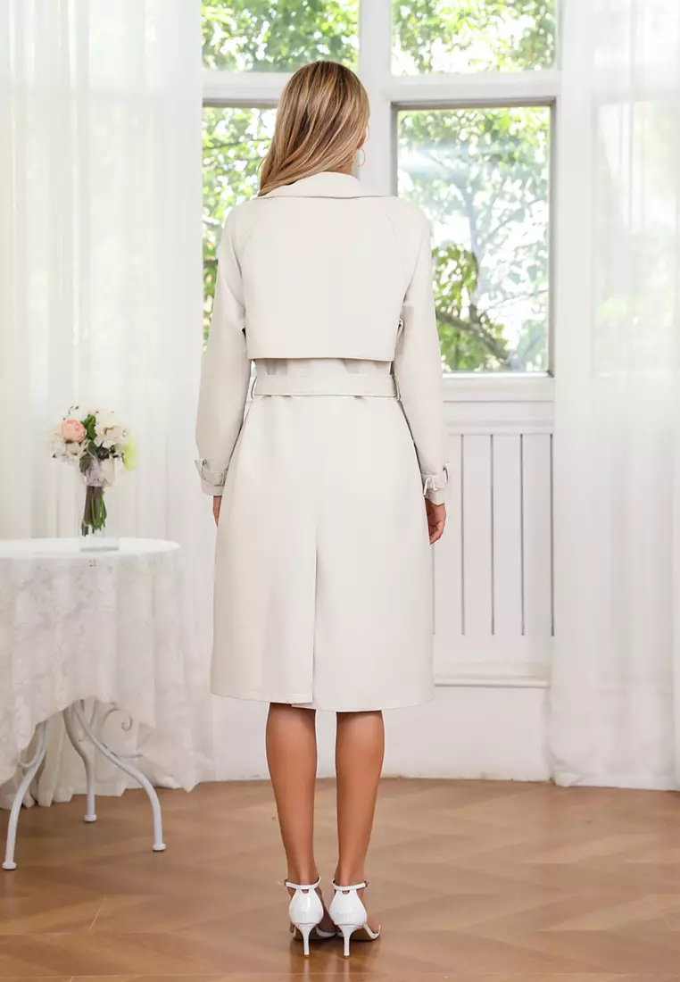 Oversized Faux Leather Trench Coat AD-M24PJ51