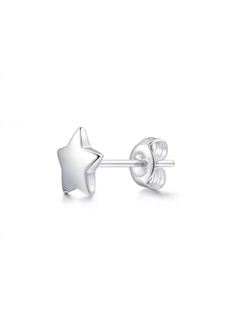950 Platinum Star Single Stud Earring for Women 89813E (star)