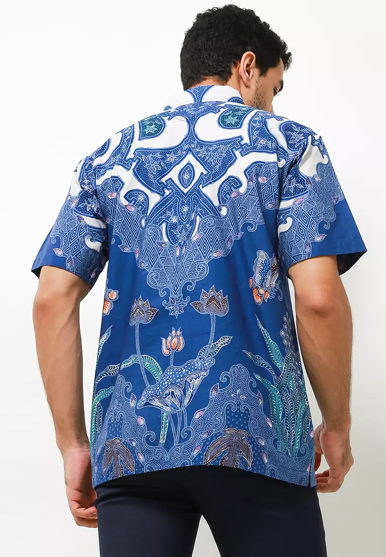 Kacaya Kemeja Batik Tulis Premium Pria Casual Modern Lengan Pendek