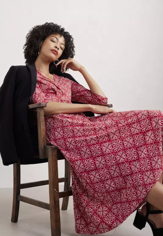 Seasalt Cornwall Petite Red 3/4 Chapelle Dress