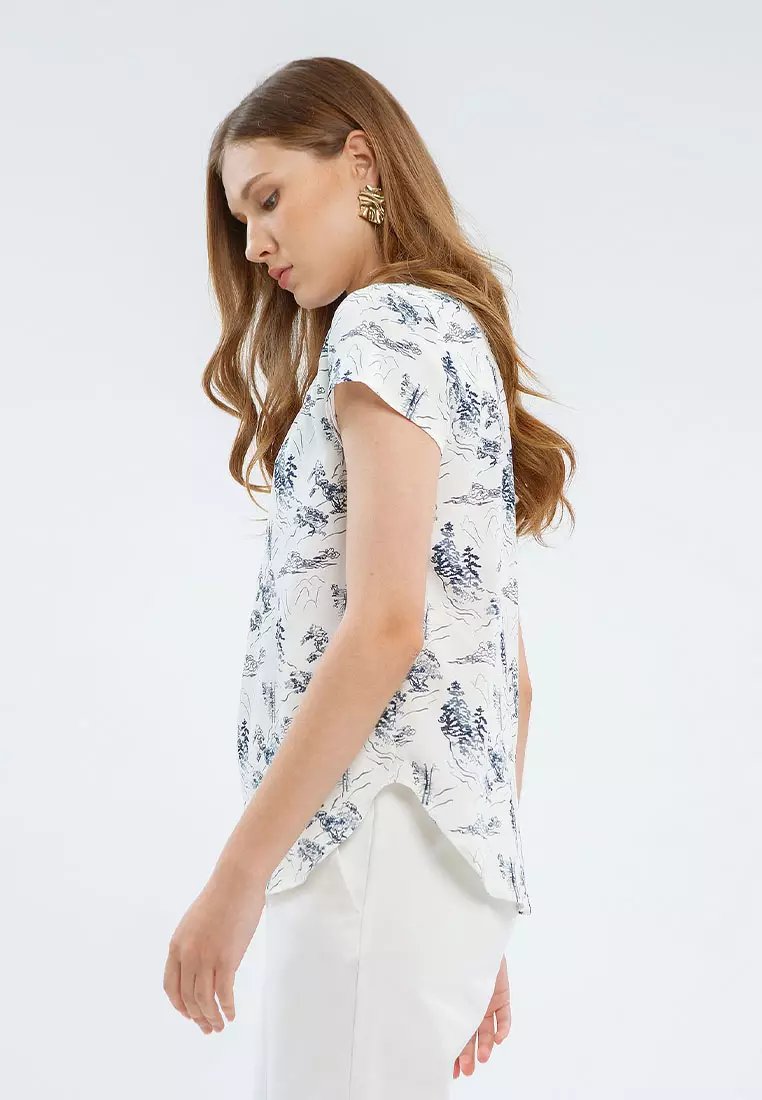 Minimal Grezia Top Offwhite Warna Offwhite