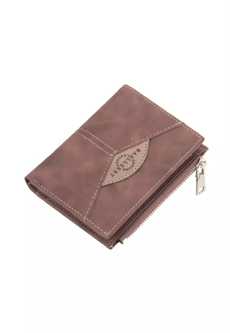 Dompet Lipat Pria Model Pendek Tekstur Halus Bahan Kulit PU Leather Quality Premium ORIGINAL