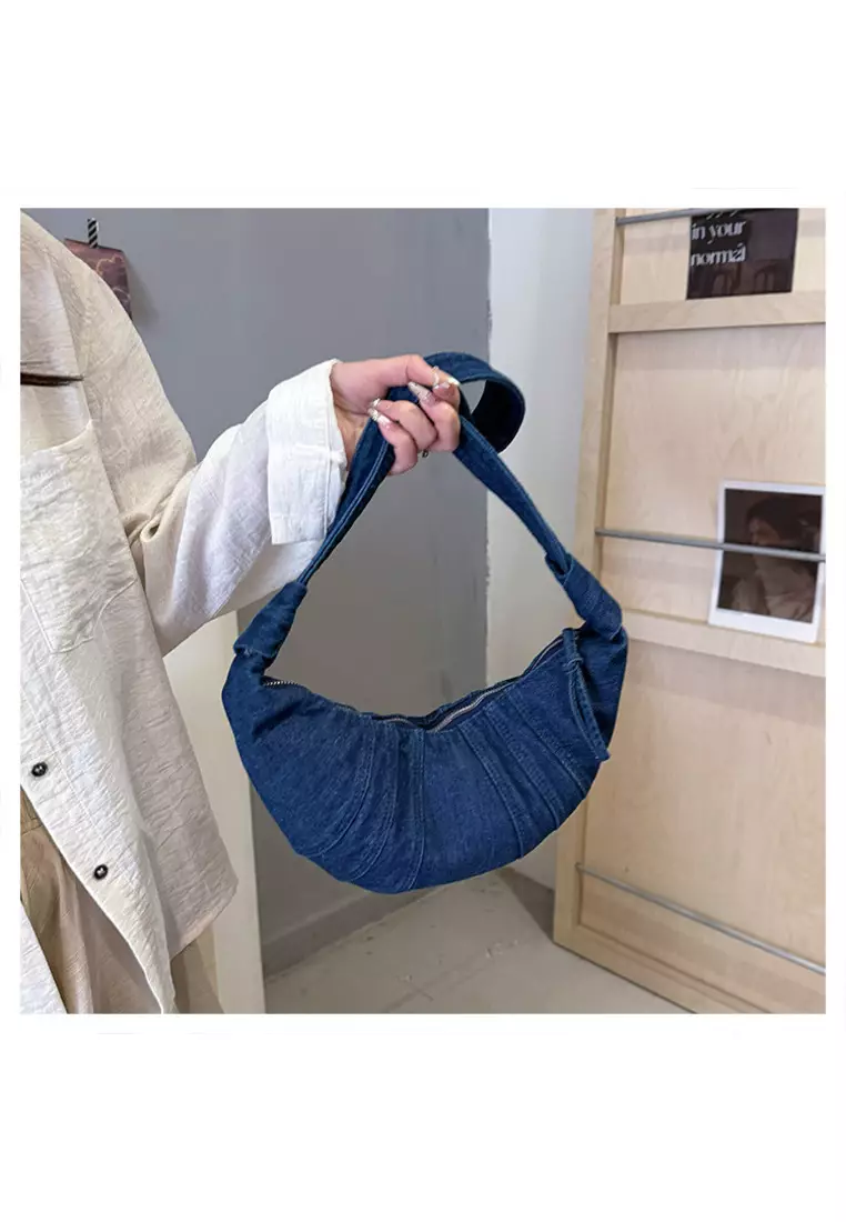 Denim casual Japanese shoulder bag crossbody dumpling bag