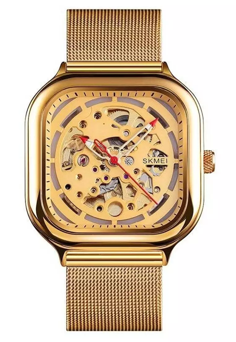 Jam Tangan Casual Mechanical Pria Automatic Movement Strap Tali Material Stainless Steel NX89 ORIGINAL