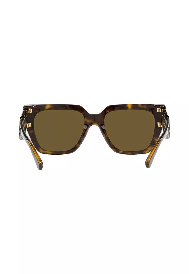 Women's Square Frame Brown Acetate Sunglasses - VE4409F