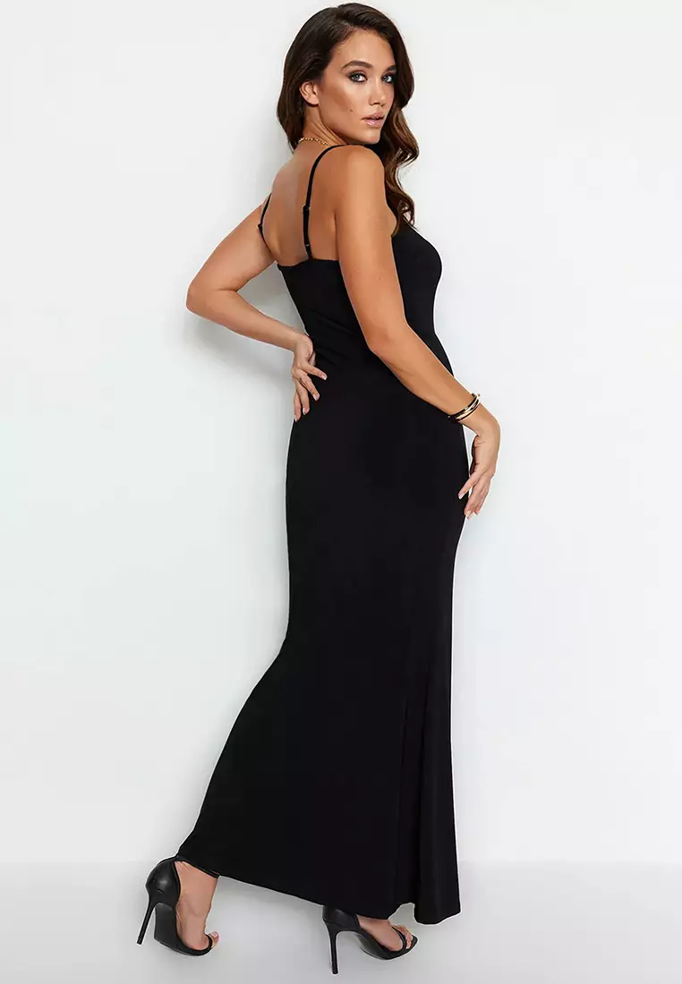 Knitted Maxi Dress with Straps