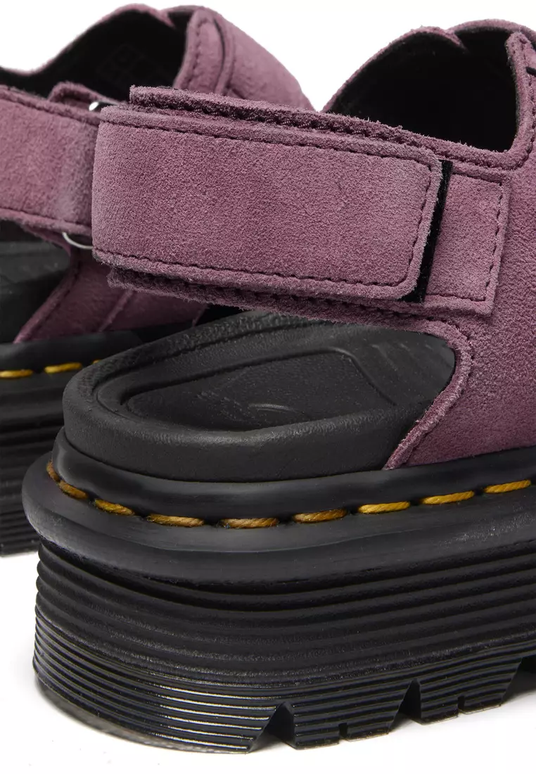 Zebzag Strap Suede Muted Purple Sandals Women