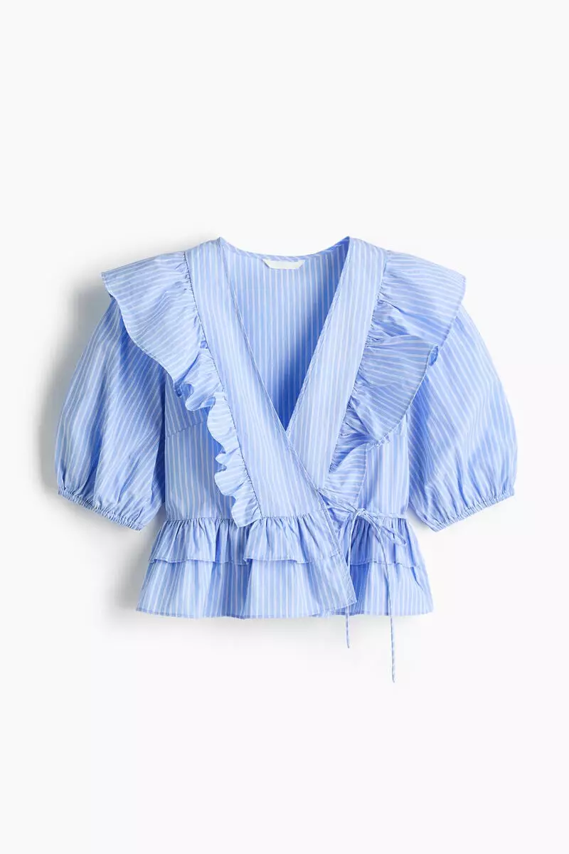 Poplin wrap blouse