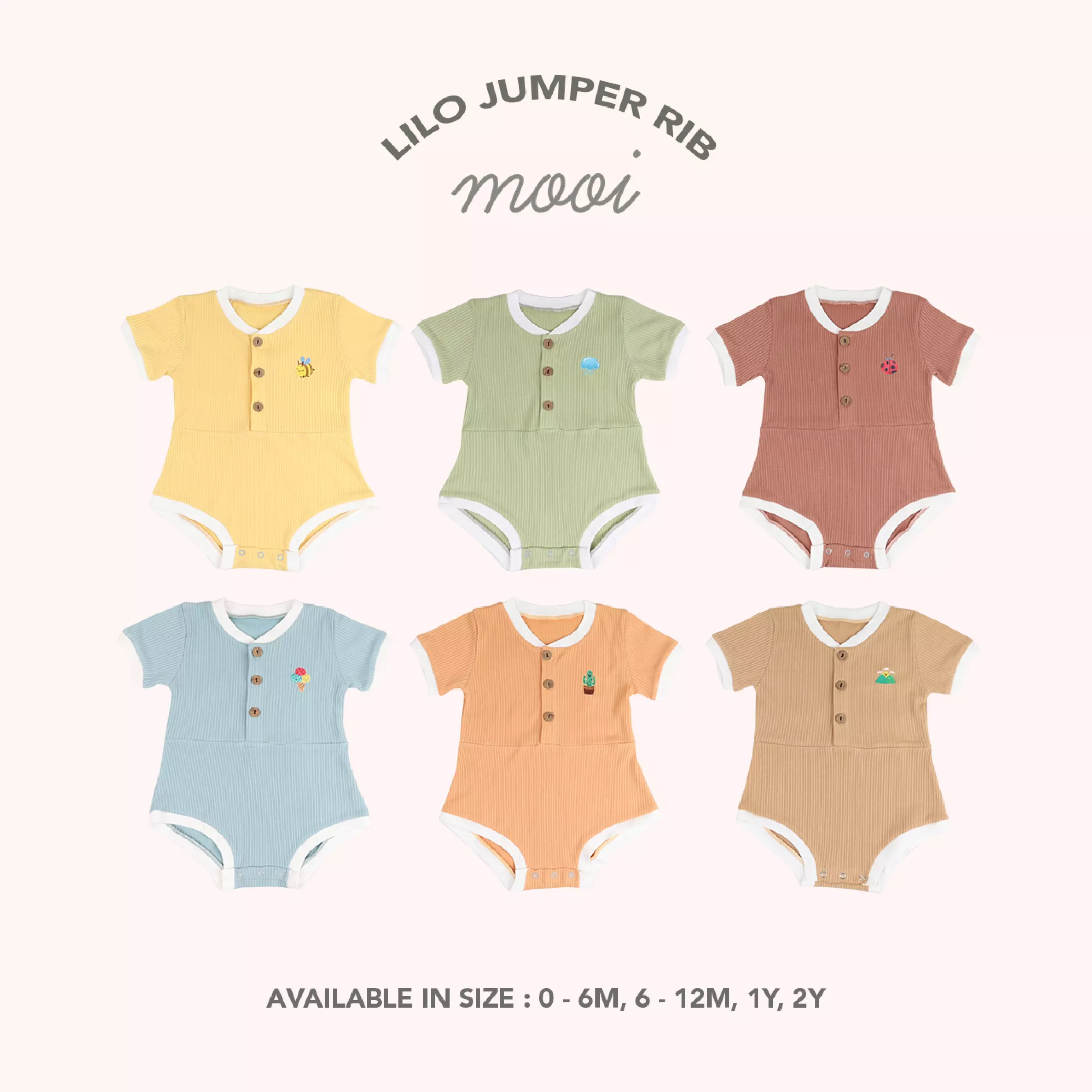 Mooi Jumper Bayi Lilo Rib Romper Baby - Sky Blue