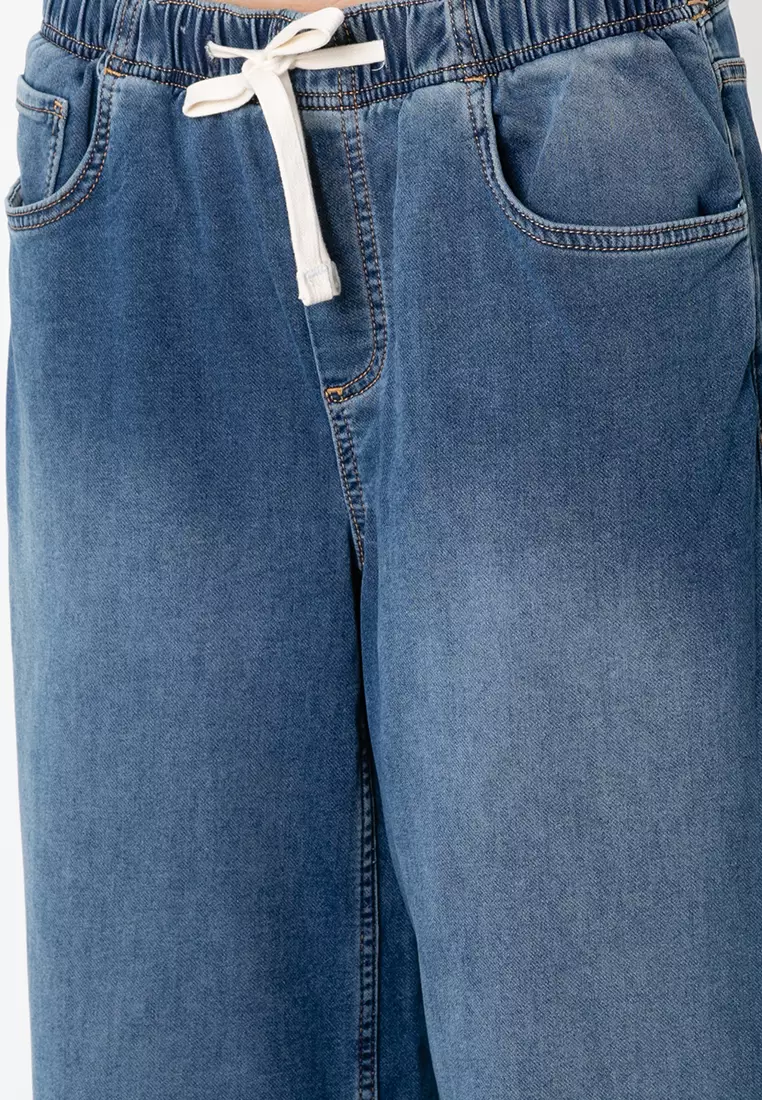 Mid Rise Knit Easy Baggy Jeans