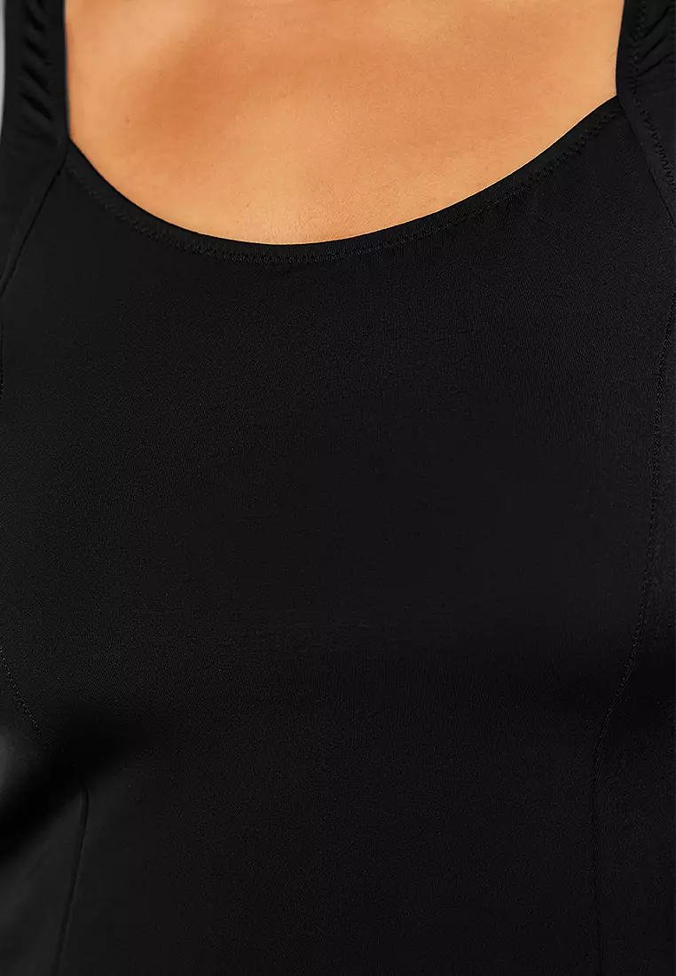 Square Neck Tankini Plus Size Swimsuit