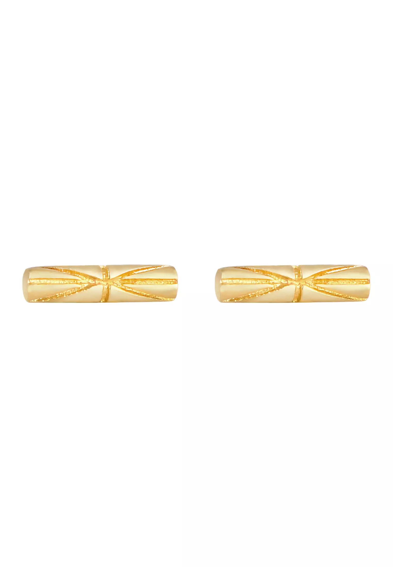 Earrings Rod Basic Geo Minimal Flag Great Britain Gold Plated