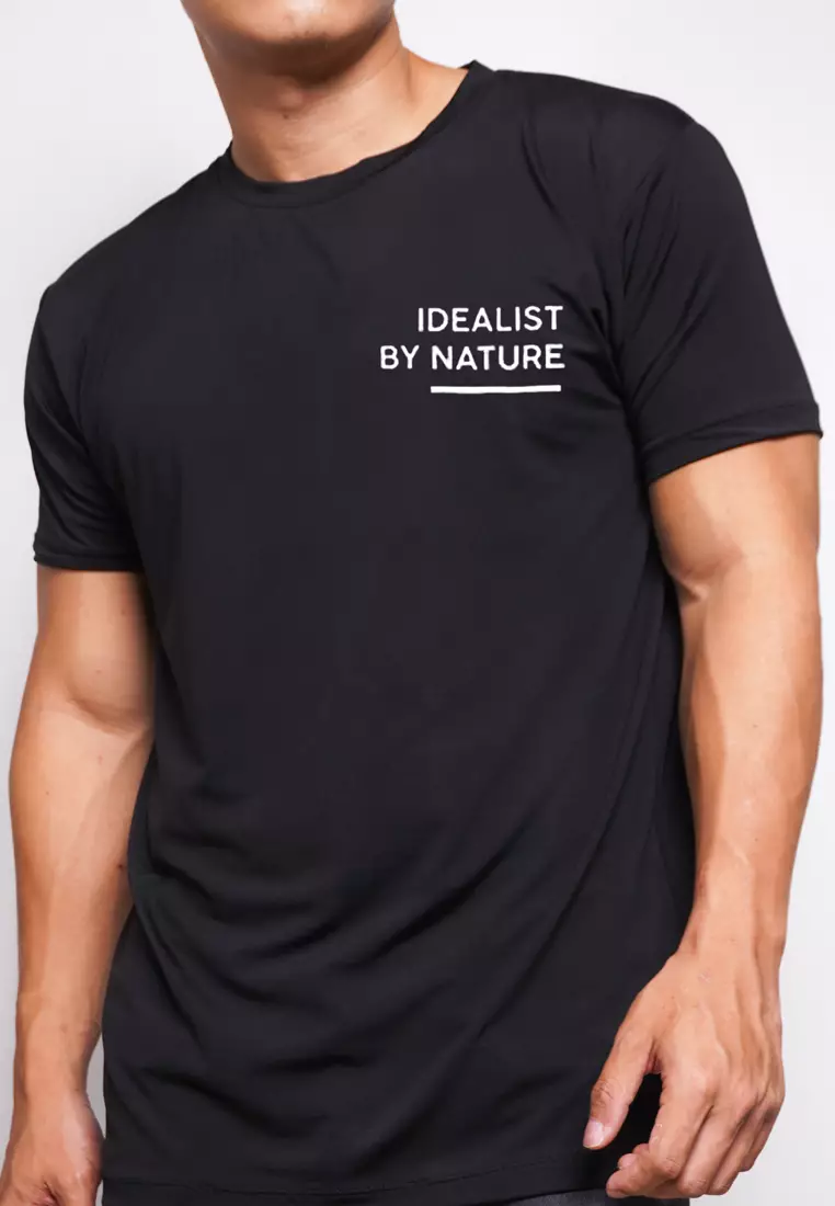 Nade NTB38 Kaos Pria Tangan Pendek Hitam Nade Japan Idealist By Nature