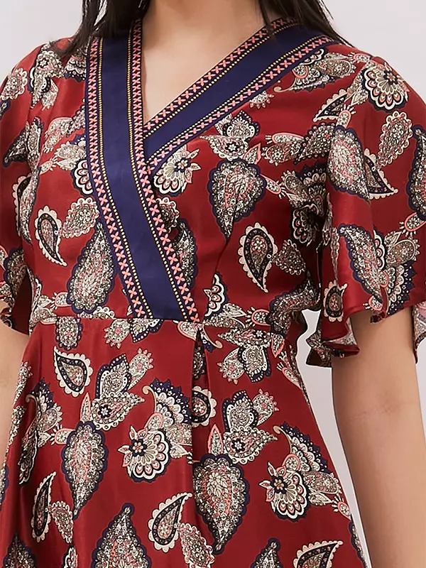 Minimal Chaliss Dress Red Velvet Size L