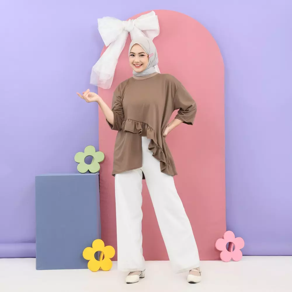 Tasya Oversize Tops - Soft Mahogany M19505 R39S2