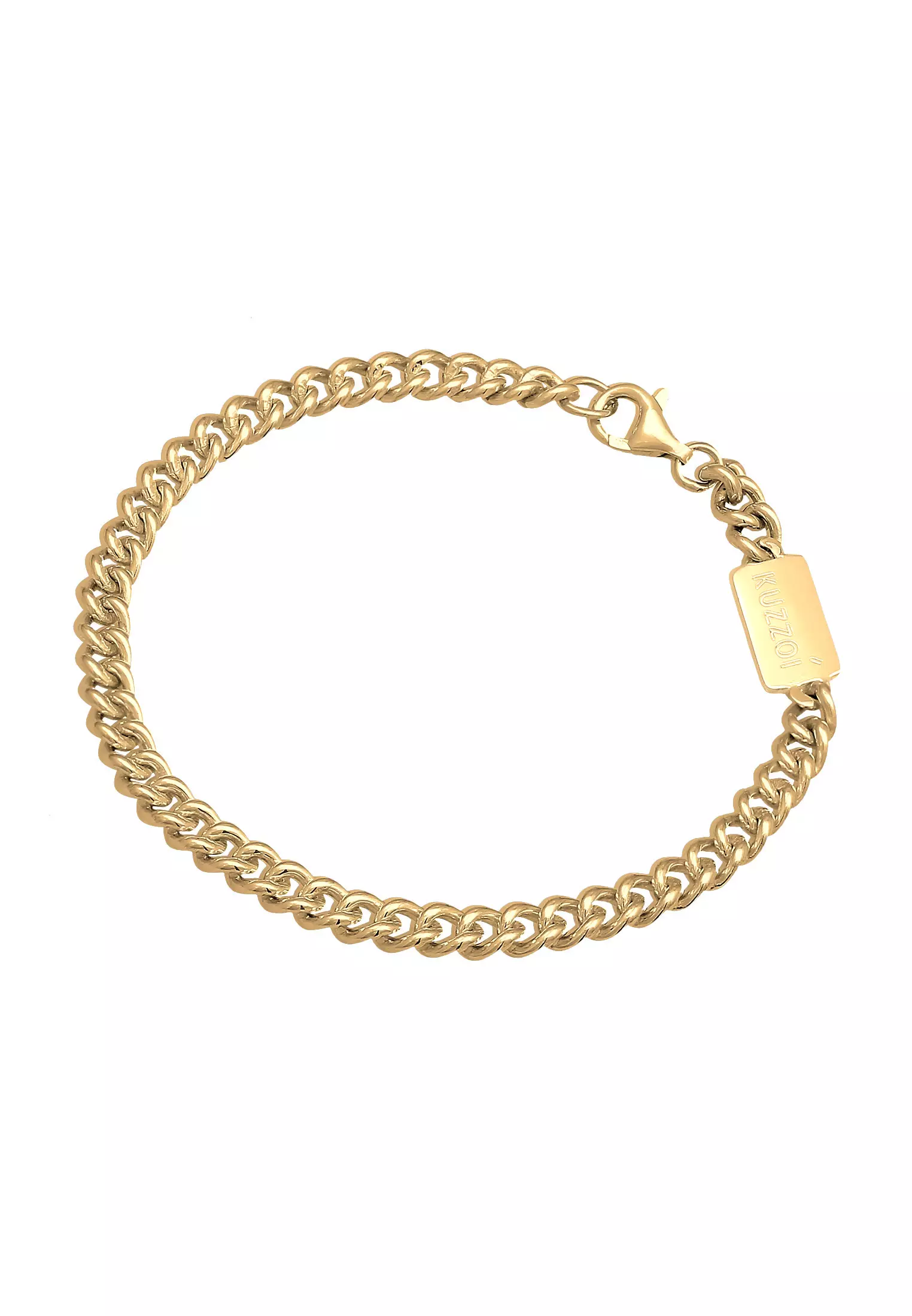 Bracelet Men Curb Massive Basic Gold Plated