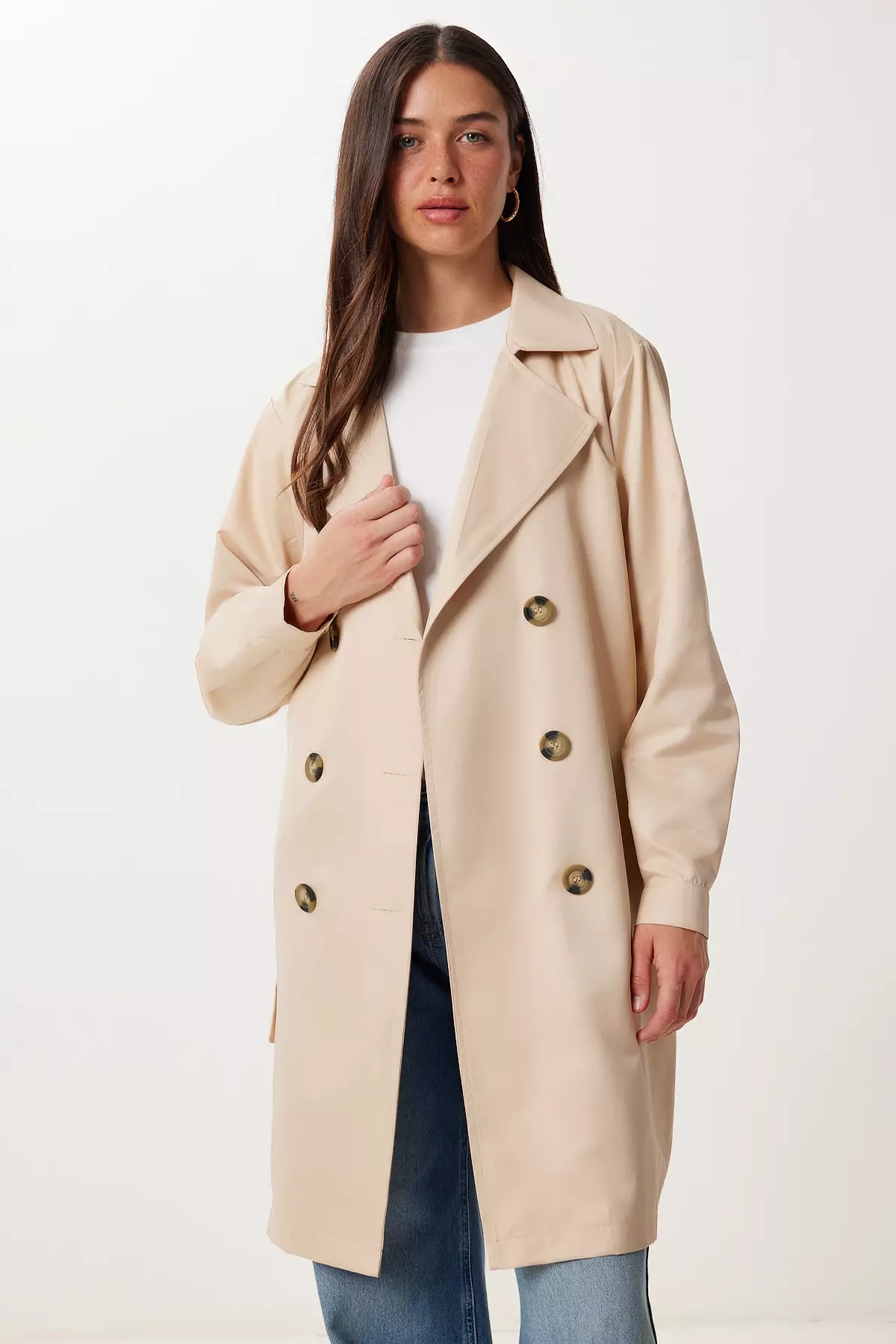 【LOW CLASSIC】CREAM DOUBLE COLLAR TRENCH LOW CLASSIC】CREAM DOUBLE COLLAR TRENCH LOW CLASSIC】CREAM DOUBLE