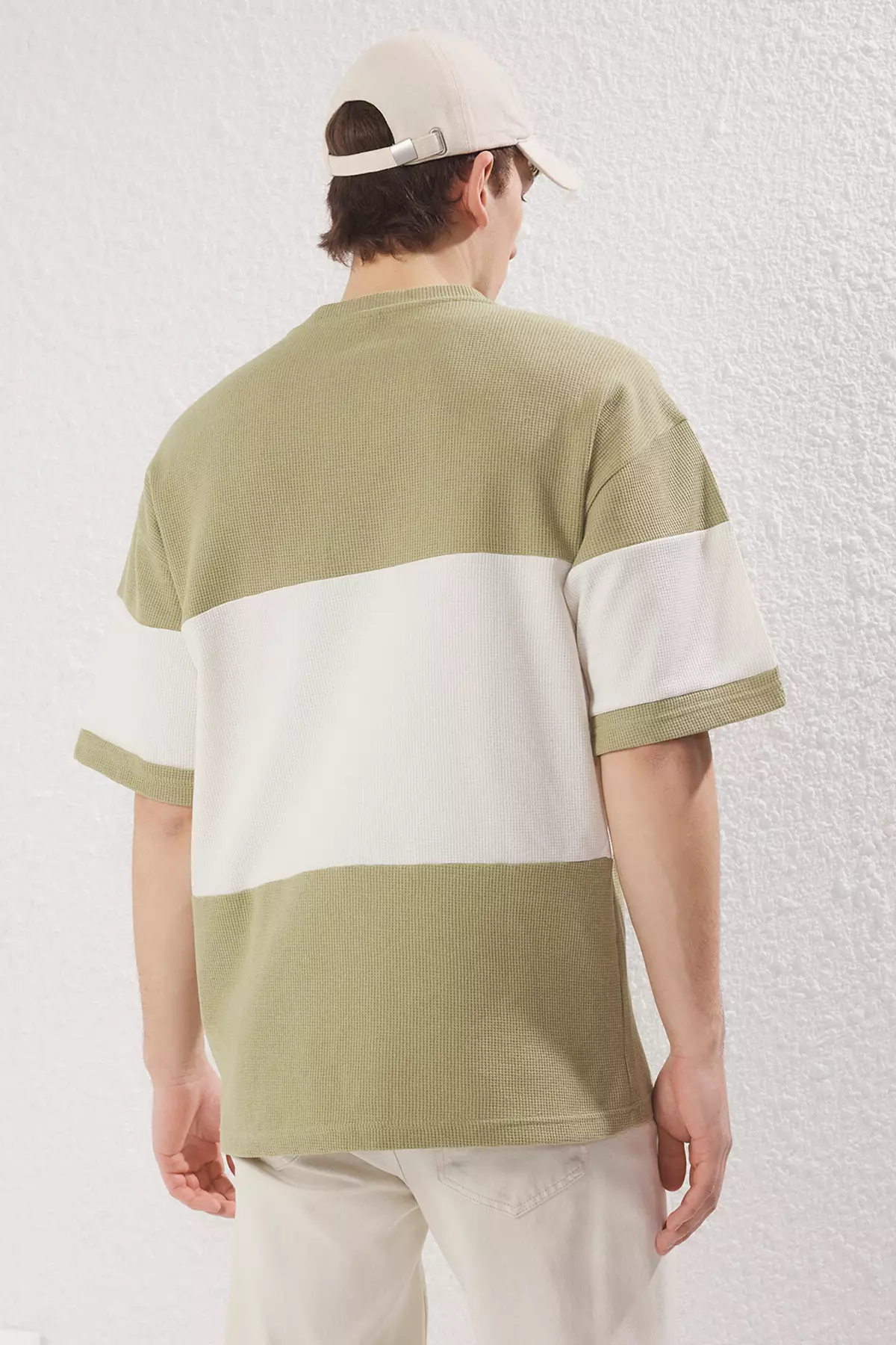 Mint Oversize T-Shirt 100% Cotton Color Block Textured Tmnss25Ts00065