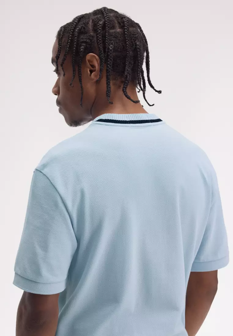 Fred Perry M7 Crew Neck Pique T-Shirt (Light Smoke)