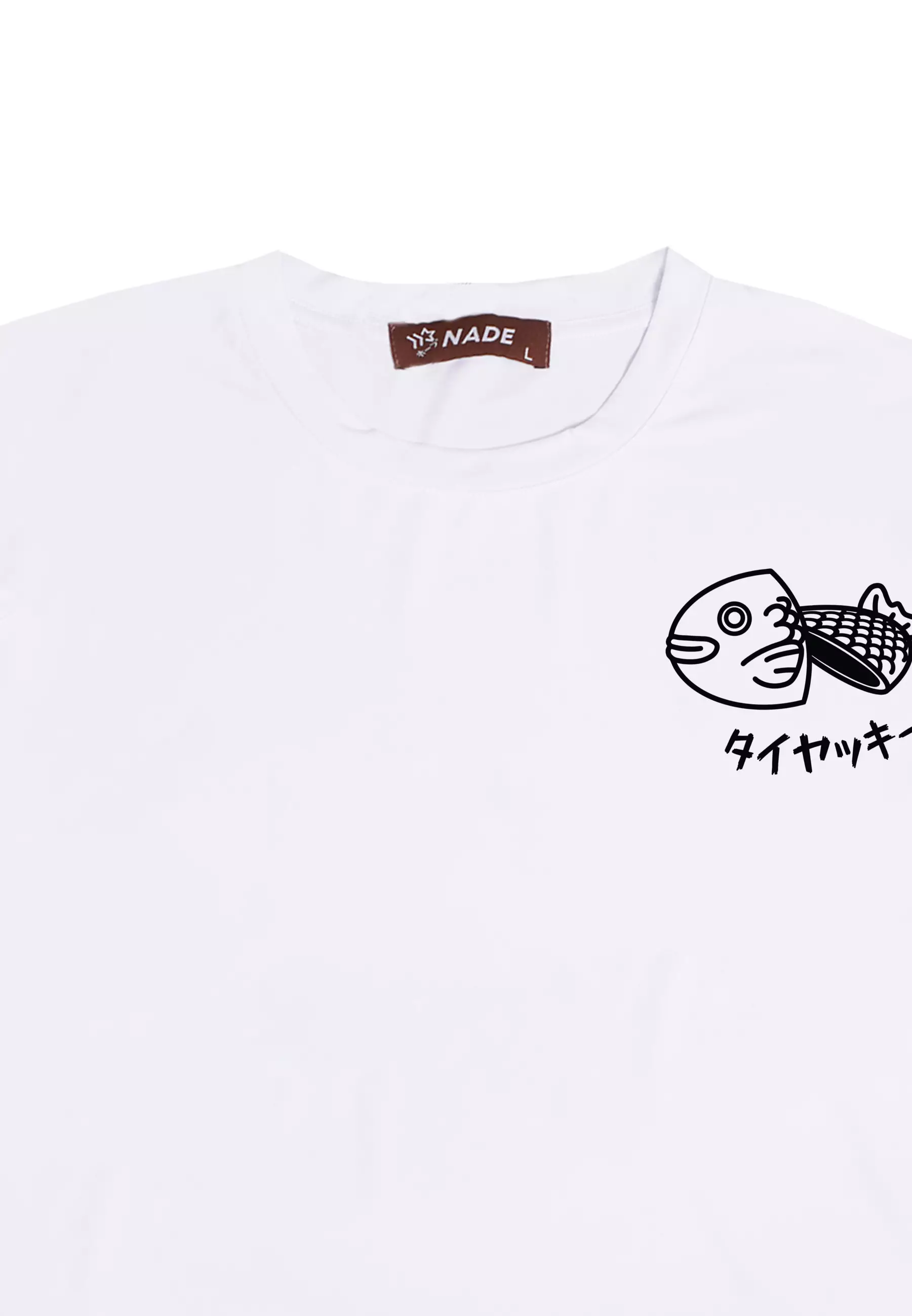 NTD29 kaos slim fit ketat stretch light weight ringan anti kusut drifit taiyaki ice cream putih