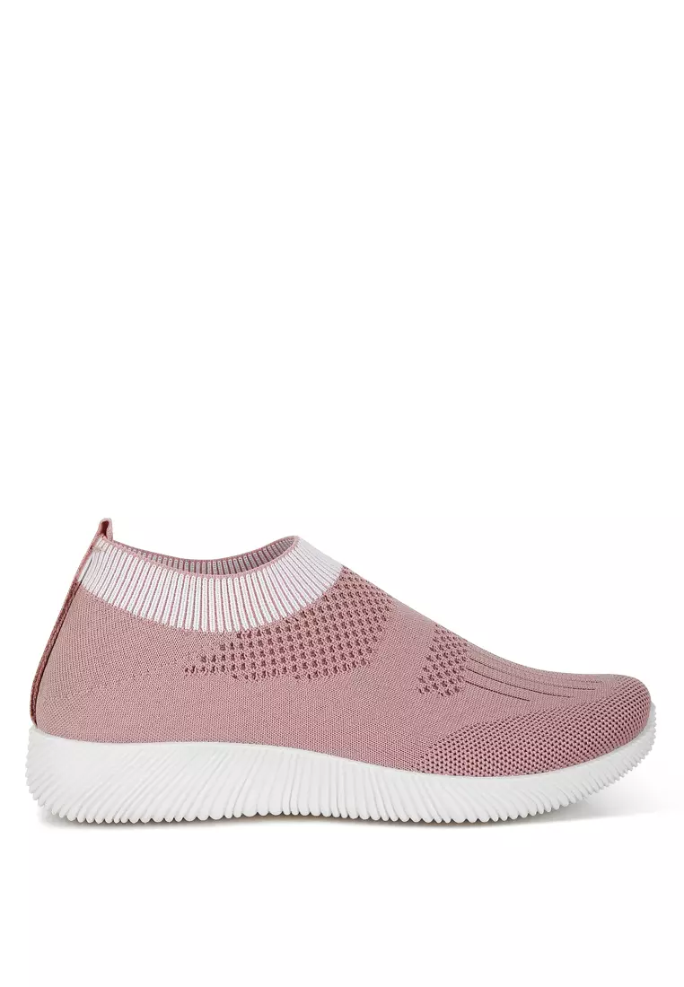 Discount on London Rag  shoes - SKU: Flyknit Walking Sneakers in Pink