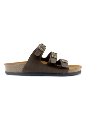 SoleSimple brown Ely - Dark Brown Leather Sandals & Flip Flops 18FE9SHCB003FCGS_1