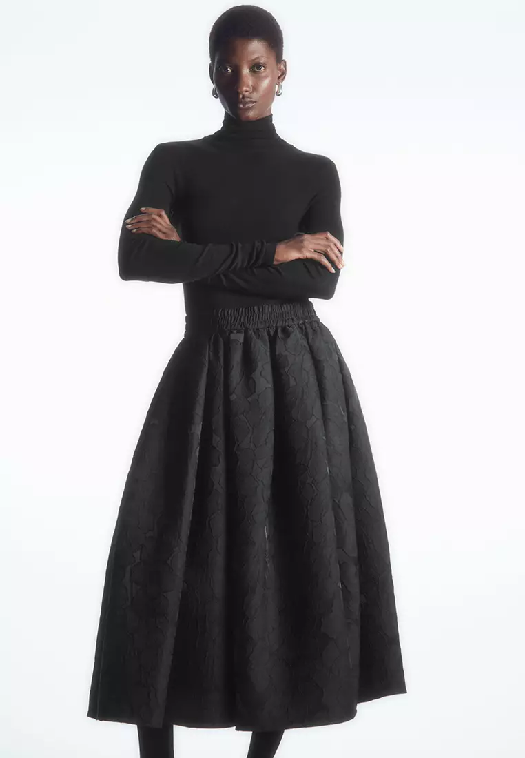 Floral-print-jacquard-a-line-midi-skirt sales