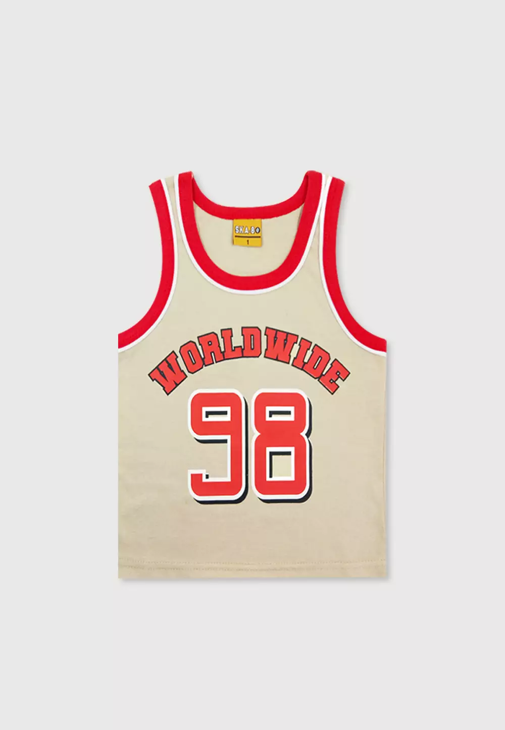 Wakakids Setelan Anak Laki Laki Baju Singlet Usia 6 Bulan Hingga 5 Tahun Set Celana Kaos Motif Worldwide 98 4082 Cream