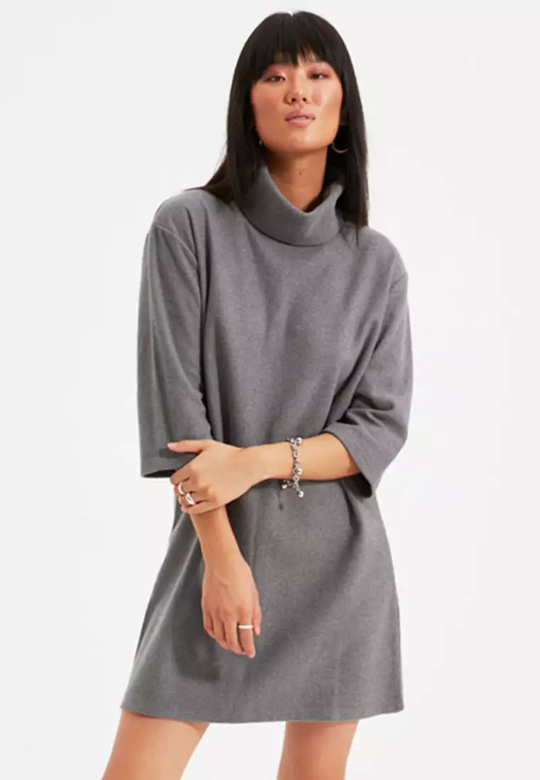 Turtleneck shift dress clearance