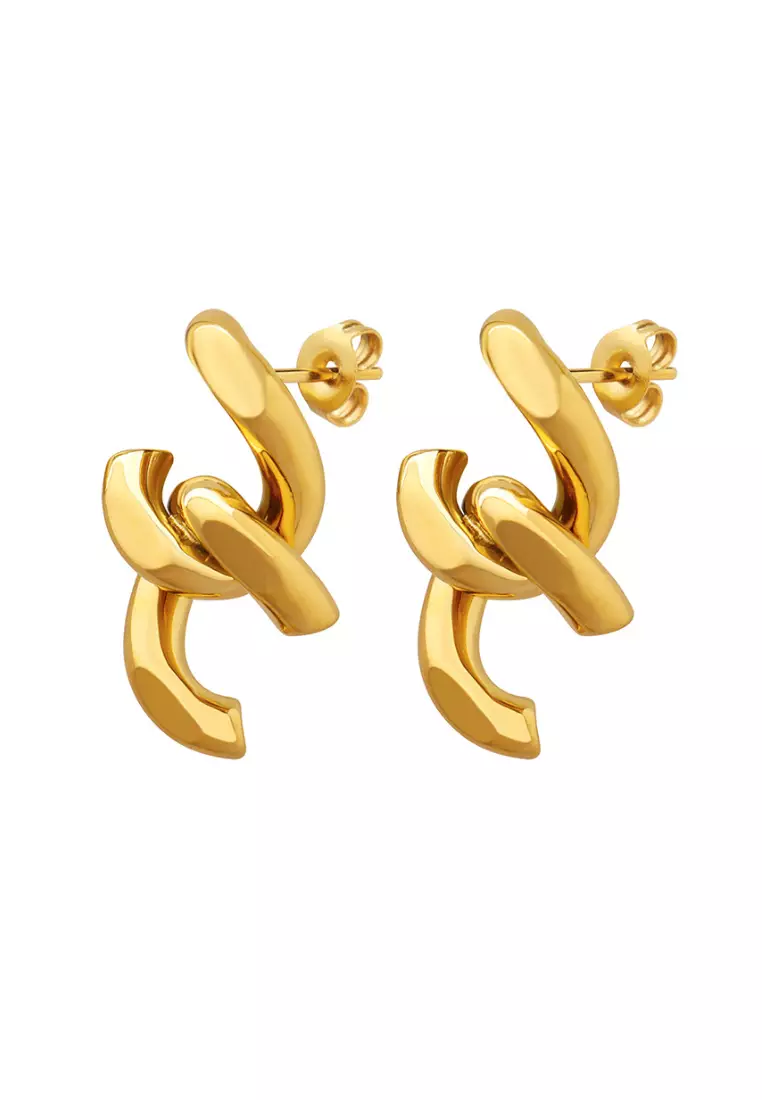 Gold chain top for earrings